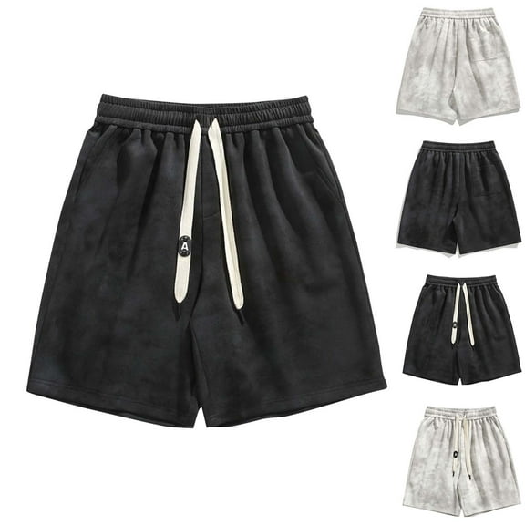 Akafmk Mens Casual Shorts Drawstring Elastic Waist Trendy Summer Beach Casual Lightweight Fashion Shorts Pants M
