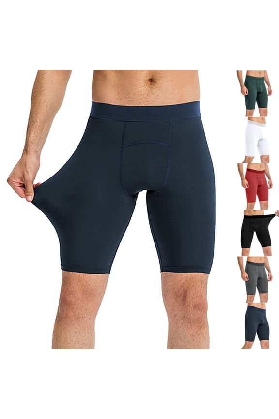 Mens Compressions Shorts Solid Color Gym Yoga Breathable Tight Lightweight Flexible Training Shorts Pants XL