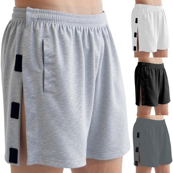 Akafmk Mens Recovery Shorts Solid Color Breathable Summer Bedridden Care Shorts Pants XL