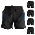 thumbnail image 1 of Akafmk Mens Workout Shorts Solid Color Gym Training Athletic Shorts Pants L, 1 of 4