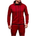 thumbnail image 1 of Akafmk Mens Zip Up Hoodies,Mens Long Sleeve Sweatshirts Jackets,Fashionable Men's Solid Color Long Seeved Hooded Casual Sweatshirt Jacket Comfy Cardigan Workout Jacket, 1 of 4