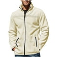 thumbnail image 1 of Akafmk Mens Zip Up Sweatshirts,Mens Long Sleeve Sweatshirts Jackets,Men's Fashion Winter Casual Fleece Pocket Zipper Jacket Comfy Cardigan Workout Jacket, 1 of 3