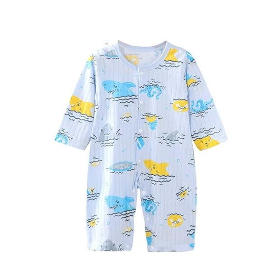 Akafmk Newborn Boys Infant Girls Bodysuits,Fall Cottons Lightweight Bodysuits Pajamas,Long Sleeve Bodysuits Graphic Print Onesie Outfits Round Neck Romper Jumpsuit Toddler Boys Clothing 18-24 Months