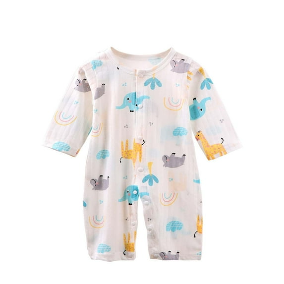 Akafmk Newborn Boys Infant Girls Bodysuits,Fall Cottons Lightweight Bodysuits Pajamas,Long Sleeve Bodysuits Graphic Print Onesie Outfits Round Neck Romper Jumpsuit Toddler Boys Clothing 0-3 Months