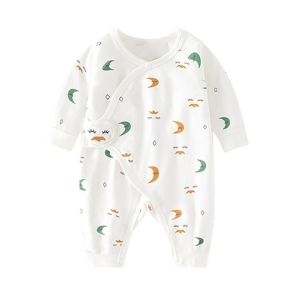 Akafmk Newborn Boys Infant Girls Bodysuits,Fall Winter Cottons Bodysuits Pajamas,Long Sleeve Bodysuits Graphic Print Casual Onesie Outfits Round Neck Romper Jumpsuit Toddler Boys Clothing 3-6 Months