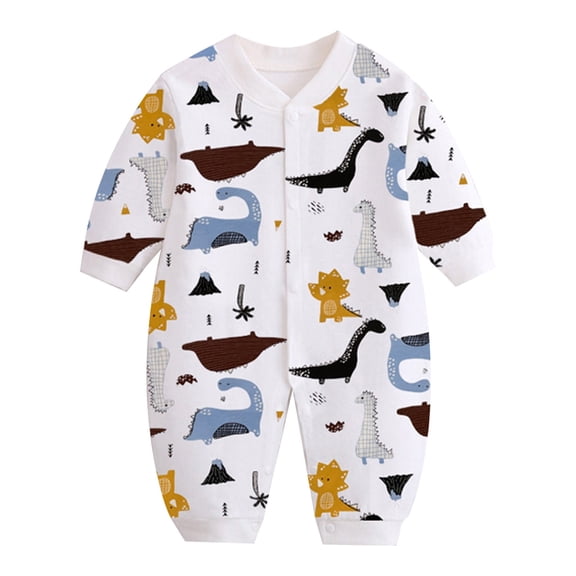 Akafmk Newborn Boys Infant Girls Bodysuits,Fall Winter Cottons Bodysuits Pajamas,Long Sleeve Bodysuits Graphic Print Casual Onesie Outfits Round Neck Romper Jumpsuit Toddler Boys Clothing 0-3 Months