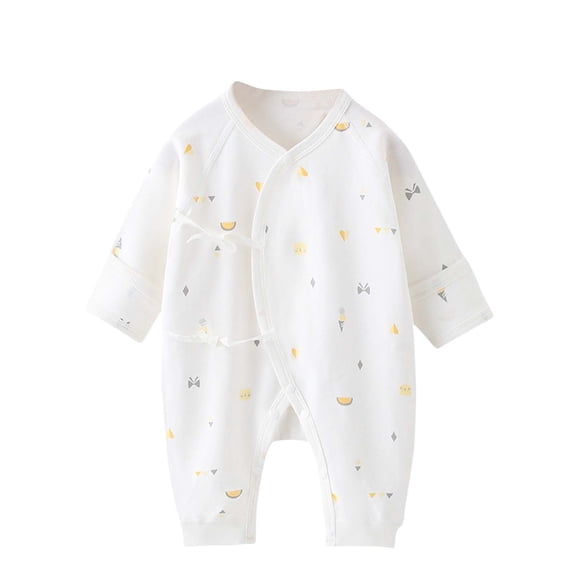 Akafmk Newborn Boys Infant Girls Bodysuits,Fall Winter Cottons Bodysuits Pajamas,Long Sleeve Bodysuits Graphic Print Casual Onesie Outfits Round Neck Romper Jumpsuit Toddler Boys Clothing 0-3 Months
