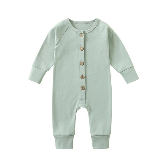 Akafmk Newborn Boys Infant Girls Bodysuits,Fall Winter Cottons Bodysuits Pajamas,Long Sleeve Bodysuits Solid Color Casual Onesie Outfits Round Neck Romper Jumpsuit Toddler Boys Clothing 3-6 Months