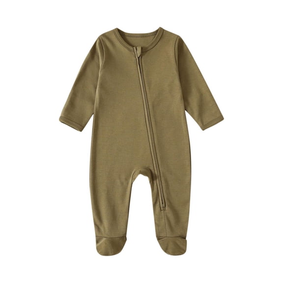 Akafmk Newborn Boys Infant Girls Bodysuits,Fall Winter Cottons Bodysuits Pajamas,Long Sleeve Bodysuits Solid Color Casual Onesie Outfits Round Neck Romper Jumpsuit Toddler Boys Clothing 9-12 Months