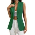 thumbnail image 1 of Akafmk Plus Size Blazer Vests for Women,Casual Sleeveless Open Front Dressy Business Jacket,Women's Loose Solid Color Casual-neck Button Hole Stripe Top Loose Fitting Vests Tops, 1 of 2