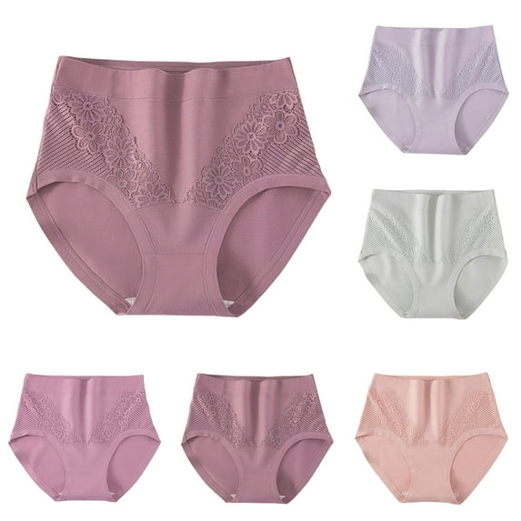 Akafmk Plus Size Underwear for Women High Waisted Cotton Briefs Comfortable and Traceless Hip Wrap Triangular Solid Color Breathable Underwear Panties, Sizes M-3XL