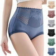 thumbnail image 1 of Akafmk Plus Size Underwear for Women High Waisted Lace Briefs Solid Color Lace Flower High Elasticity Abdomen Lift Buttocks Briefs Comfortable Breathable Underwear Panties, Sizes M-3XL, 1 of 3