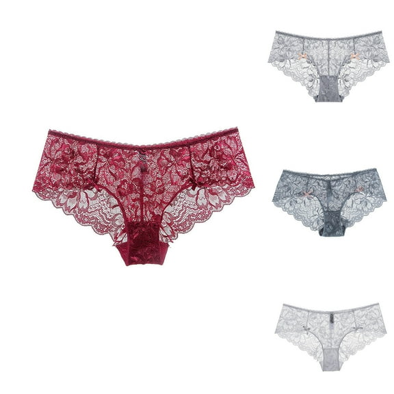 Akafmk Plus Size Underwear for Women Low Waisted Lace Briefs Thin Comfortable Breathable Underwear Panties, Sizes S-2XL