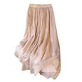thumbnail image 1 of Akafmk Plus Size Womens Linen Skirts,Womens Casual Skirts,Solid Color High Waisted Flowing Skirts Loose Fitting Vacation Beach Long Skirts, 1 of 2