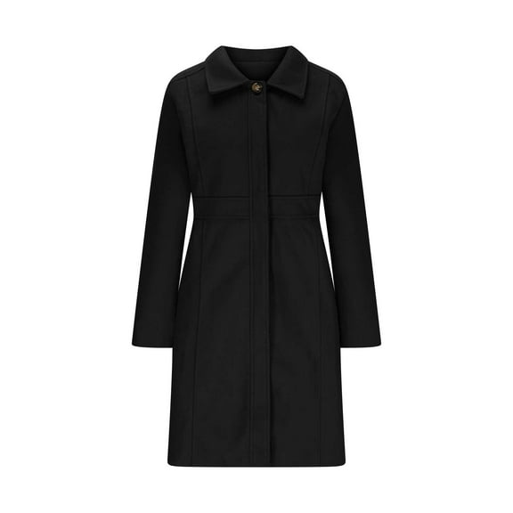 Akafmk Plus Size Womens Peacoats,Winter Wool Coats,Women's Solid Color Elegant Breasted Long Sleeved Lapel Winter Coat Pea Woolen Coat Jacket Loose Trench Coat