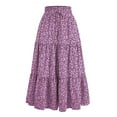 thumbnail image 1 of Akafmk Plus Size Womens Skirts,Long Skirts for Women Maxi Boho Skirt,Floral Print High Waisted Tiered Skirts Loose Fitting Vacation Beach Long Skirts, 1 of 4
