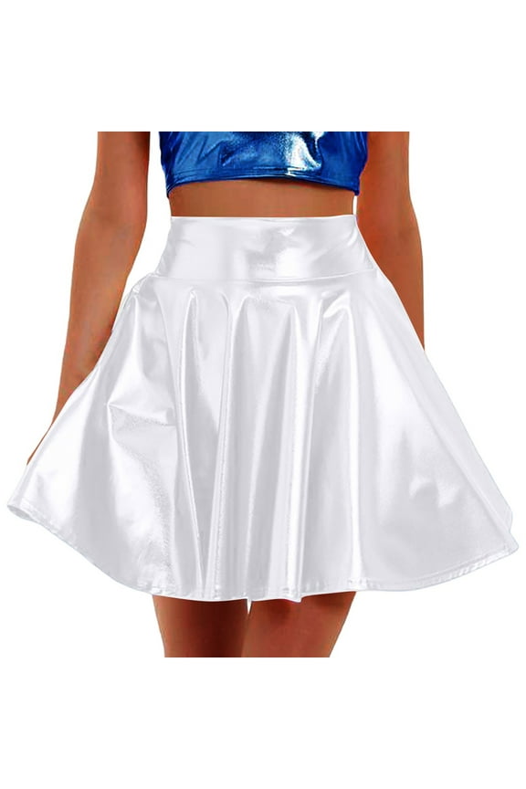 Plus Size Womens Skirts,Summer Womens Casual Skirts,Solid Color High Waisted A-Line Skirts Dance Skirts Mini Skirts