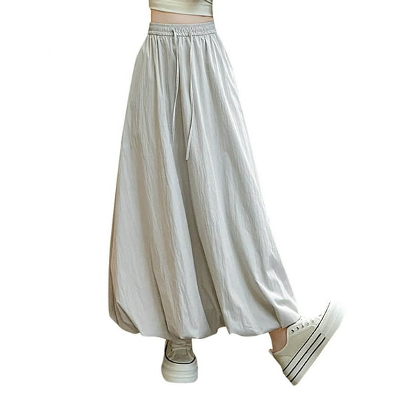 Akafmk Plus Size Womens Skirts,Summer Womens Casual Skirts,Solid Color High Waisted Flowing Skirts Loose Fitting Vacation Beach Long Skirts