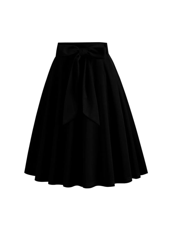 Plus Size Womens Skirts,Summer Womens Casual Skirts,Solid Color High Waisted Pleated Skirts Dance Skirts Knee Length Skirts
