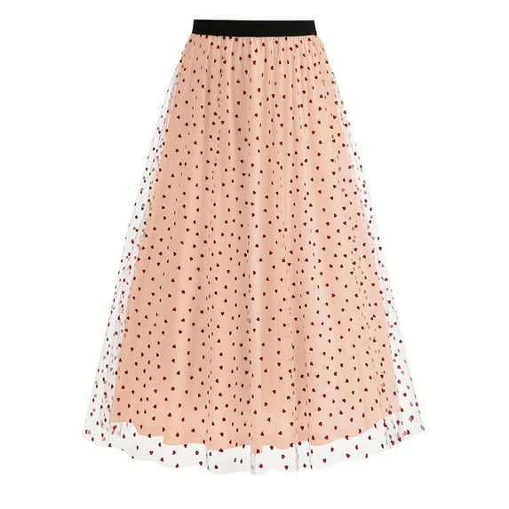 Akafmk Plus Size Womens Skirts,Summer Womens Casual Skirts,Solid Color High Waisted Pleated Skirts Loose Fitting Vacation Beach Long Skirts