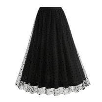 Akafmk Plus Size Womens Skirts,Summer Womens Casual Skirts,Solid Color High Waisted Pleated Skirts Loose Fitting Vacation Beach Long Skirts