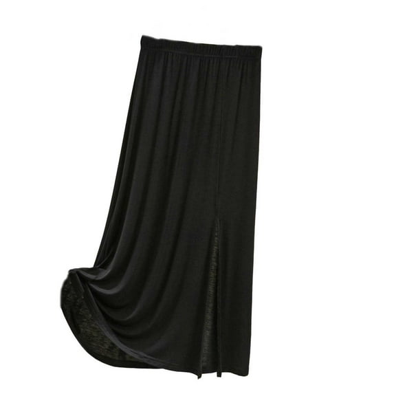 Akafmk Plus Size Womens Skirts,Womens Casual Homewear Skirts,Solid Color Elastic High Waist Slip Skirts Loose Fitting Vacation Beach Long Skirts