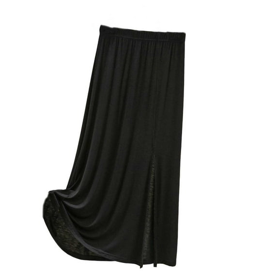 Akafmk Plus Size Womens Skirts,Womens Casual Homewear Skirts,Solid Color Elastic High Waist Slip Skirts Loose Fitting Vacation Beach Long Skirts