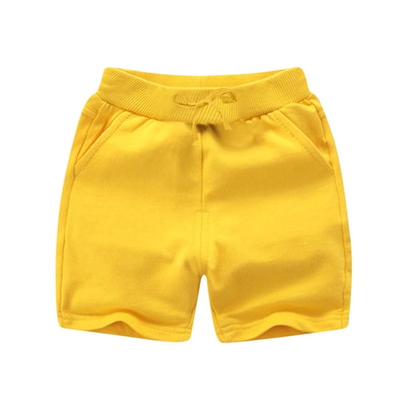 Akafmk Solid Color Casual Shorts,Summer Elastic Waist Athletic Bottoms with Pockets (Toddler Boy's or Boy's),Sizes 1-12 Years