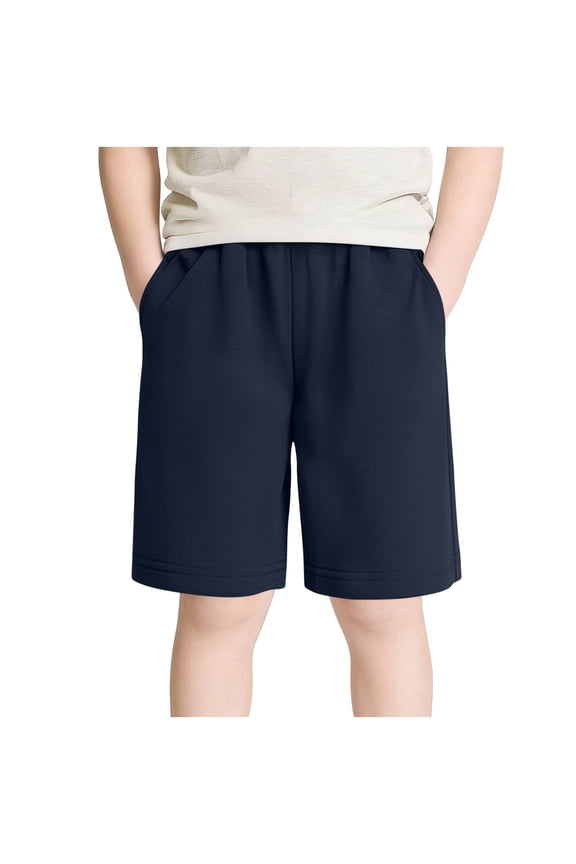 Solid School Uniform Shorts,School Thin Loose Casual Play Bottoms (Toddler Boy's or Boy's),Sizes 2-15 Years