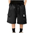 thumbnail image 1 of Akafmk Summer Cargo Capris with Big Pockets,Loose Comfortable Casual Play Pants (Toddler Boy's or Boy's),Sizes 5-16 Years, 1 of 5