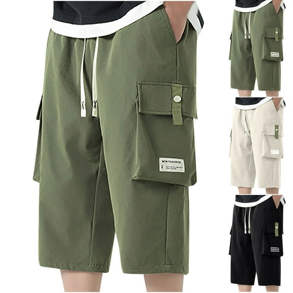 Akafmk Summer Cargo Shorts for Men Casual Work Shorts Relaxed Loose Fitting Outdoor Hiking Fishing Shorts with Multi Pockets, Sizes M-4XL