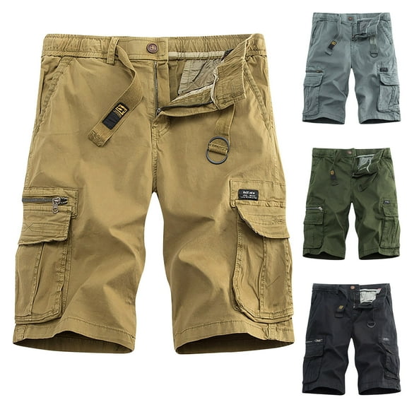 Akafmk Summer Cargo Shorts for Men Casual Work Shorts Relaxed Loose Fitting Outdoor Hiking Fishing Shorts with Multi Pockets, Sizes M-4XL
