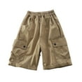 thumbnail image 1 of Akafmk Summer Loose Quickly Dry Cargo Capris,Elastic Waist Thin Casual Outdoor Pants (Toddler Boy's or Boy's),Sizes 4-14 Years, 1 of 6