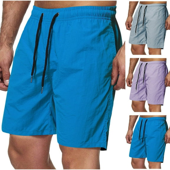 Akafmk Summer Men Casual Shorts Plus Size Swim Trunks Loose Fitting Quick Dry Lightweight Running Shorts Swimwear Beach Shorts, Sizes M-5XL
