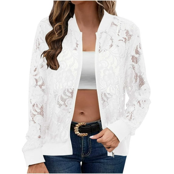 Akafmk Summer Plus Size Cardigans for Women,Lightweight Open-Front Cardigan,Ladies' Solid Color Hot Selling Lace Casual Jacket Jacket Loose Cover Up Jackets Tops