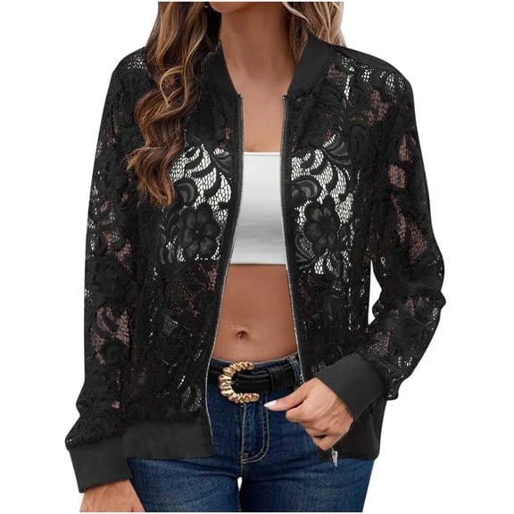 Akafmk Summer Plus Size Cardigans for Women,Lightweight Open-Front Cardigan,Ladies' Solid Color Hot Selling Lace Casual Jacket Jacket Loose Cover Up Jackets Tops