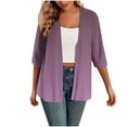thumbnail image 1 of Akafmk Summer Plus Size Cardigans for Women,Lightweight Open-Front Cardigan,Women's Fashion Casual Printed 3/4 Sleeved Shirt Cardigan Loose and Casual Tops Loose Cover Up Jackets Tops, 1 of 4