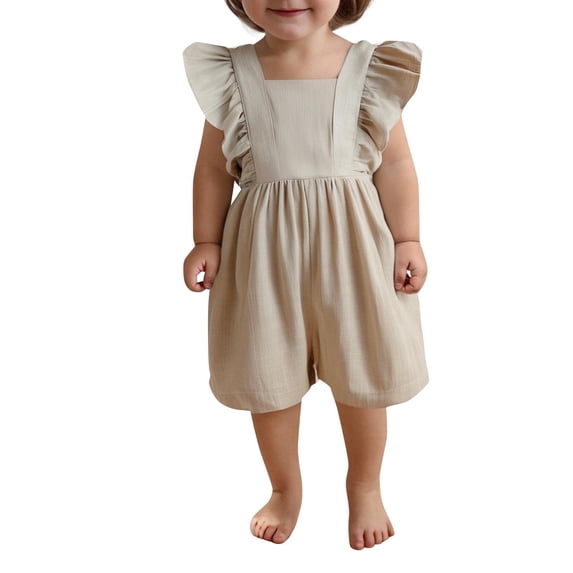 Akafmk Summer Romper Shorts,Lightweight Athletic Yoga Pants,Elastic Waist Outdoor Activewear Jumpsuits (Toddler Girl's or Girl's),Sizes 6 Months-3 Years