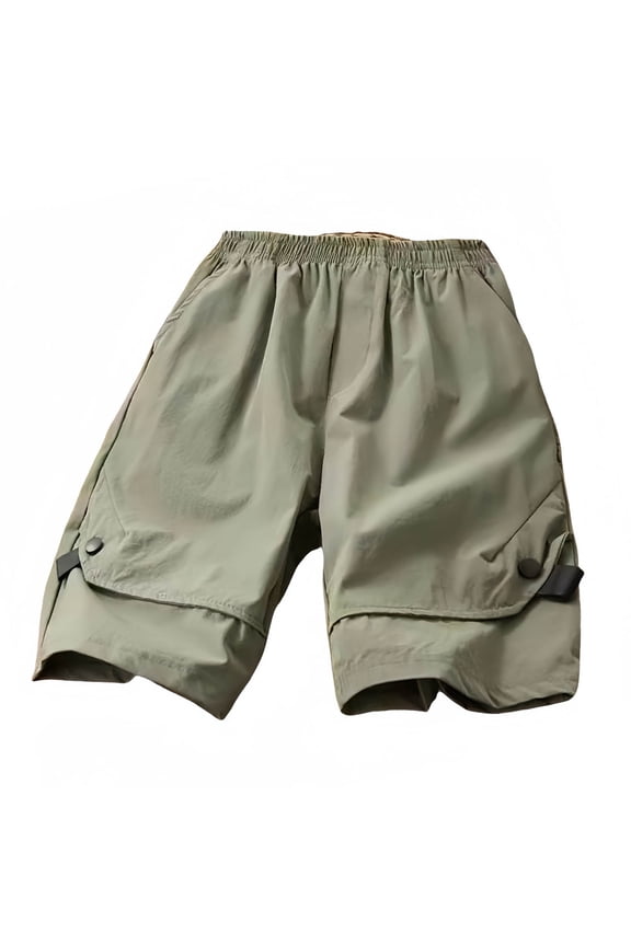Summer Solid Cargo Shorts,Elastic Waist Athletic Bottoms with Pockets (Toddler Boy's or Boy's),Sizes 3-14 Years