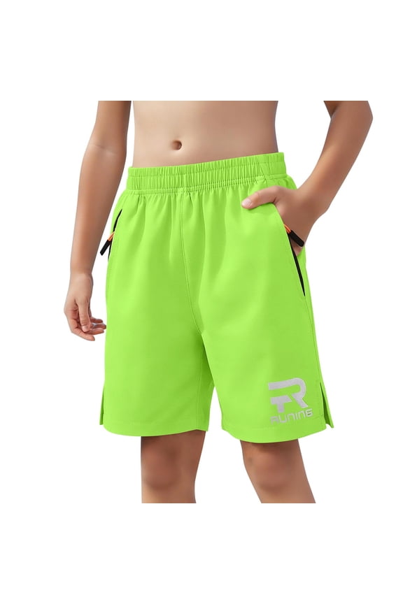 Summer Stretch Ice Silk Shorts,Elastic Waist Lightweight Casual Athletic Bottoms (Toddler Boy's or Boy's),Sizes 6-15 Years