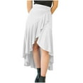 thumbnail image 1 of Akafmk Summer Womens Skirts,Maxi Skirts for Women Boho Vacation Flowy Skirts,Solid Color High Waisted Asymmetrical Skirts Loose Fitting Vacation Beach Long Skirts, 1 of 5