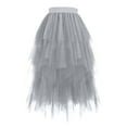 thumbnail image 1 of Akafmk Summer Womens Skirts,Tulles Multi-Layered Mesh Skirt,Solid Color High Waisted Asymmetrical Skirts Loose Fitting Vacation Beach Long Skirts, 1 of 2