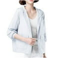 thumbnail image 1 of Akafmk Sun Protection Jackets for Women,Hiking Athletic Jacket,Fashion Women's Summer Casual Solid Color Loose Long Sleeve Hooded Casual Outwear Tops Breathable Lightweight Outdoor Yoga Gym Jacket, 1 of 5