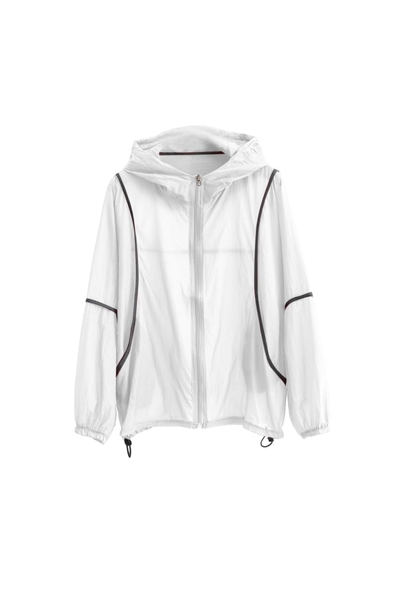 Sun Protection Jackets for Women,Hiking Athletic Jacket,Summer Solid Color Fashionable Light Breathable Hooded Zipper Sun Protection Long-Sleeved Hooded Casual Outdoor Yoga Gym Jacket
