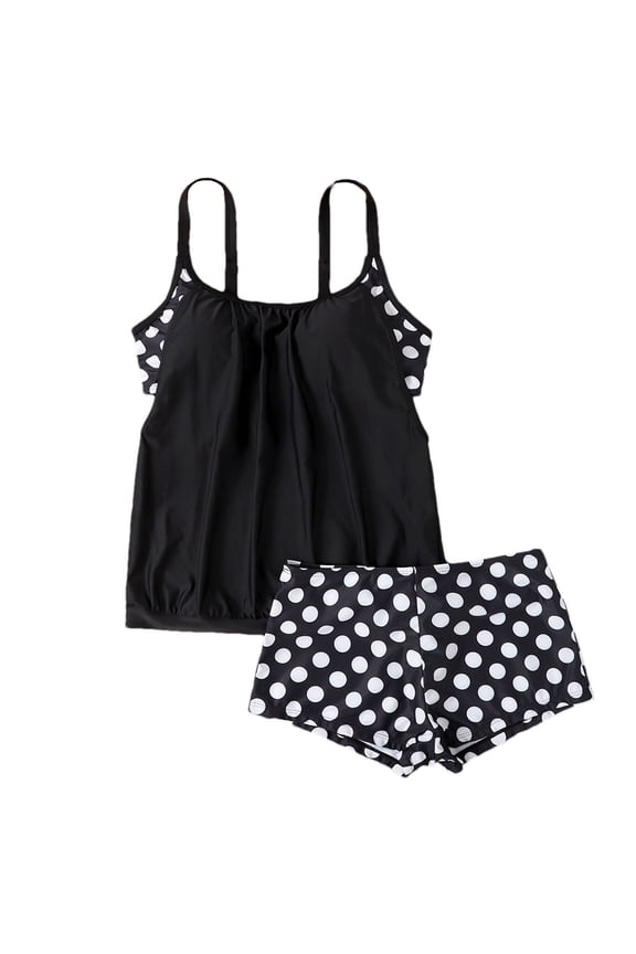 Tankini Swimsuits for Women Loose Fitting Printed Swim Tops with High Waisted Boyshorts Two Piece Bathing Suits Comfortable Athletic Swimwear, Sizes S-5XL