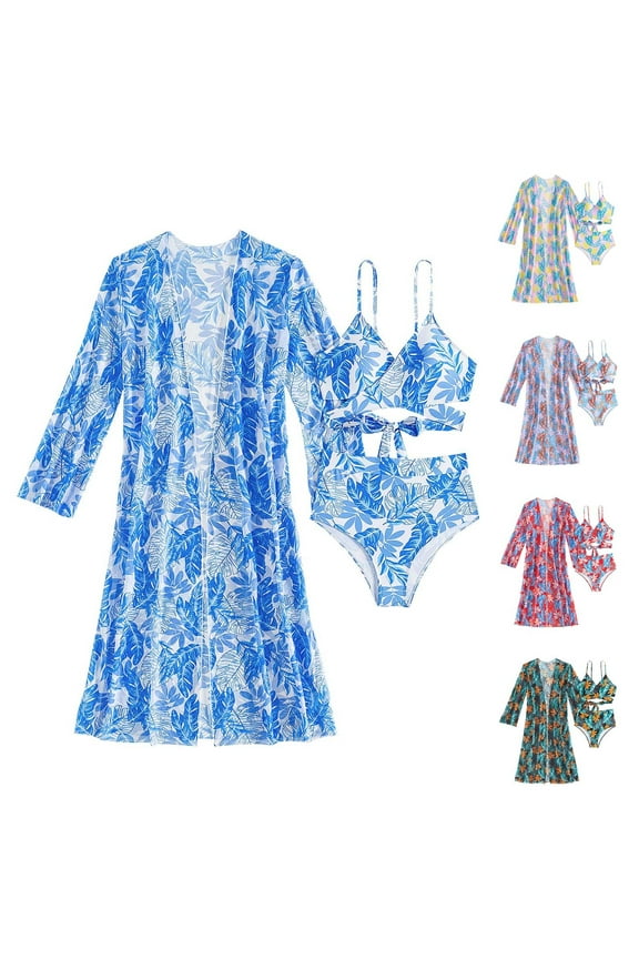 Tankini Swimsuits for Women Three Piece Bathing Suits Fashion Floral Printed Swim Tops with Swim Brief Comfortable Athletic Swimwear, Sizes S-2XL