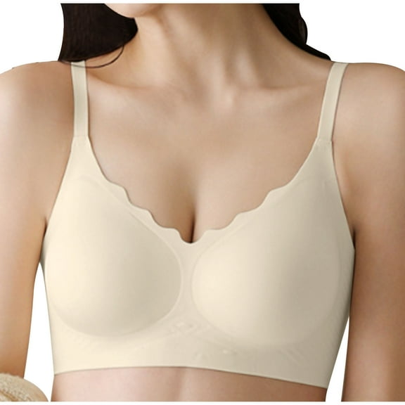 Akafmk Wireless Push Up Bra for Women,High Support Comfortable Bra for Women,No Show Comfortable Underwear for Daily Wear S
