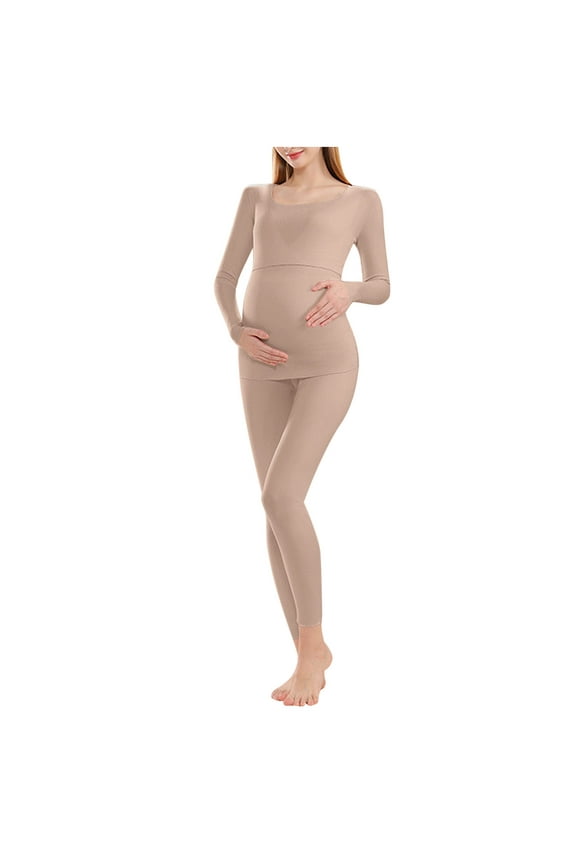 Women Maternity Long Sleeve Pajama Sets,Cotton Pajamas for Maternity Set,Long Sleeve Sleep Tops and Sleepwear Pants 2 Piece Loungewear Set Soft Comfy Nightwear