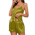 thumbnail image 1 of Akafmk Women's Cami Pajama Sets,Silk Pajamas for Women Set,Sleeveless Cami Sleep Tops and Sleepwear Shorts 2 Piece Loungewear Set Soft Comfy Nightwear, 1 of 3