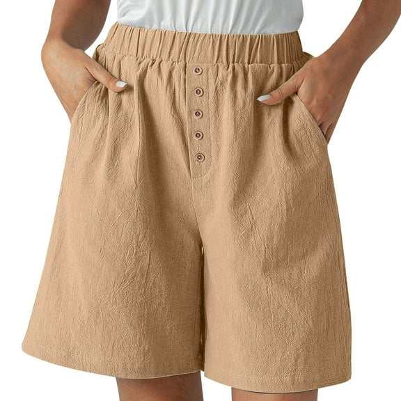 Akafmk Women's Casual Shorts,Womens Solid Color Casual Everyday Wear Shorts Pants M